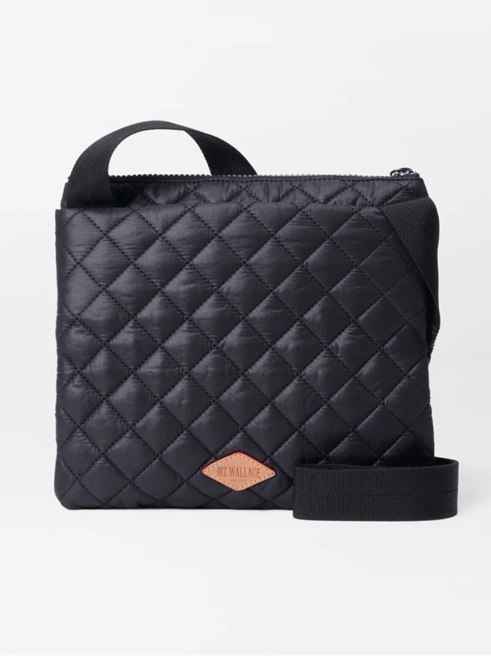 MZ Wallace Quilted Black Metro Flat Crossbody Bag - used once - Picture 2 of 5